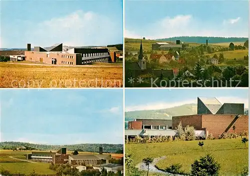 AK / Ansichtskarte  Dietershausen_Rhoen Schoenstaetter Marienschwestern Provinzhaus Ortsansicht mit Kirche Dietershausen Rhoen