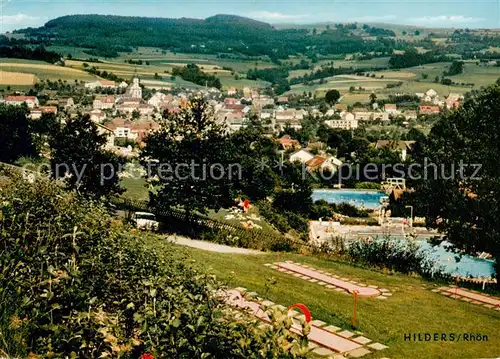 AK / Ansichtskarte  Hilders_Rhoen Panorama Freibad Hilders Rhoen