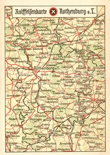 AK / Ansichtskarte  Rothenburg__Tauber Raiffeisenkarte Landkarte 