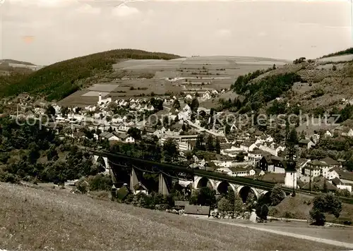 AK / Ansichtskarte  Ludwigsstadt Panorama Eisenbahnbruecke Ludwigsstadt