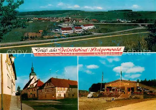 AK / Ansichtskarte  Geiselwind Panorama Hauptstrasse Haus der Gaeste Geiselwind