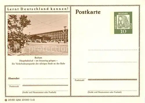 AK / Ansichtskarte  Bochum Hauptbahnhof am Immenring Bochum