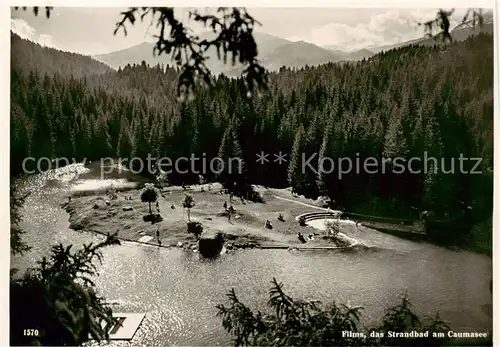 AK / Ansichtskarte  Flims_GR Strandbad am Caumasee Flims_GR