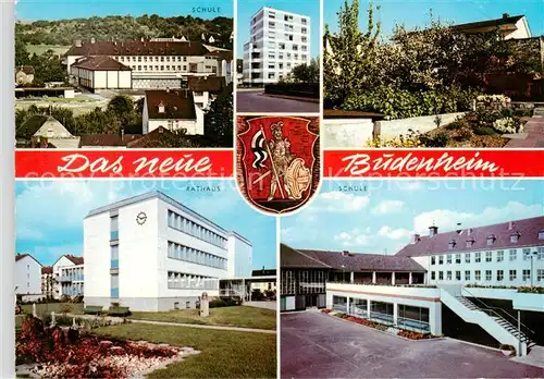 AK / Ansichtskarte  Budenheim Schule Hochhaus Rathaus Park Budenheim