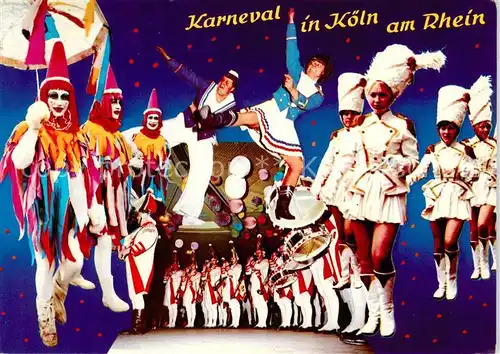 AK / Ansichtskarte 73866089 Koeln__Rhein Strassenkarneval Mariechen der Muellemer Junge und Musikzug der Prinzengarde 