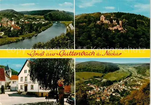 AK / Ansichtskarte 73866159 Guttenbach_Neckargerach Panorama Gasthaus Burgruine 