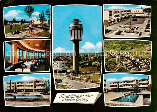 AK / Ansichtskarte 73866164 Sindelfingen Teilansichten Turm Restaurant Wasserspiele Luftaufnahme Sindelfingen