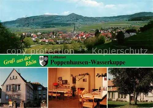 AK / Ansichtskarte 73866170 Poppenhausen_Rhoen Panorama Blick auf Wasserkuppe Naturpark Rhoen Katholisches Schwesternhaus Poppenhausen Rhoen