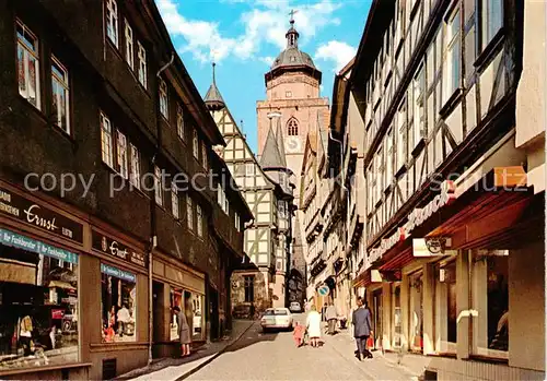AK / Ansichtskarte 73866175 Alsfeld Obere Fuldagasse mit Blick zum Turm Altstadt Fachwerkhaeuser Alsfeld
