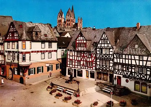 AK / Ansichtskarte 73866176 Limburg__Lahn Ploetze Altstadt Fachwerkhaeuser Blick zum Dom 