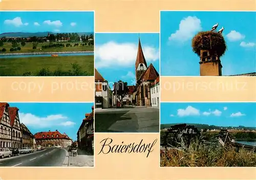 AK / Ansichtskarte  Baiersdorf__Mittelfranken Panorama RMD-Kanal Erlanger Strasse Rathausplatz Storchennest Wasserschoepfraeder an der Regnitz 