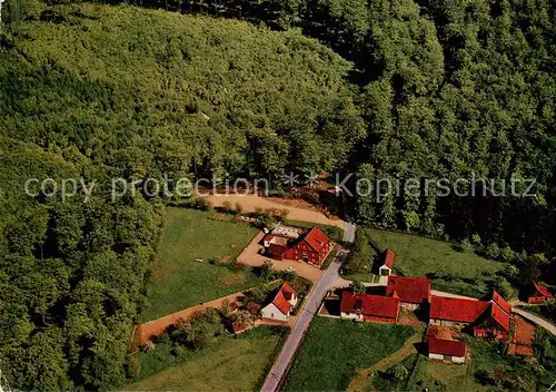 AK / Ansichtskarte  Friedrichswald_Rinteln Waldgasthaus Pension Dornroeschen Eck Fliegeraufnahme Friedrichswald Rinteln