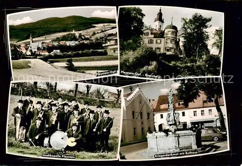 AK / Ansichtskarte  Pleystein 300-Jahrfeier der Stadtkapelle Sax Panorama Kreuzberg Kriegerdenkmal Rathaus Pleystein