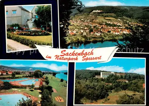 AK / Ansichtskarte 73866375 Sackenbach Panorama Naturpark Spessart Freibad Sackenbach