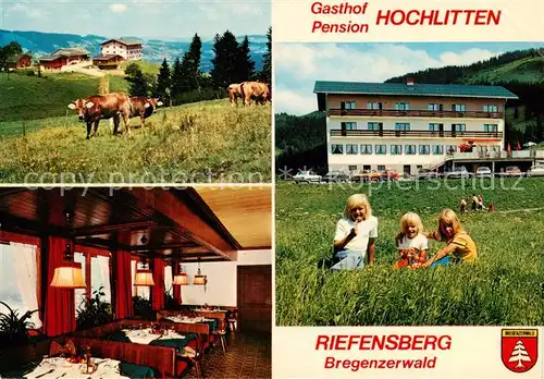 AK / Ansichtskarte  Riefensberg Gasthof Pension Hochlitten Restaurant Kinder Viehweide Riefensberg