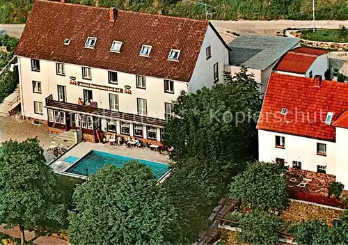 AK / Ansichtskarte  Lichtenfels_Hessen Hotel Fuerstenberger Hof Terrasse mit Schwimmbad Lichtenfels Hessen