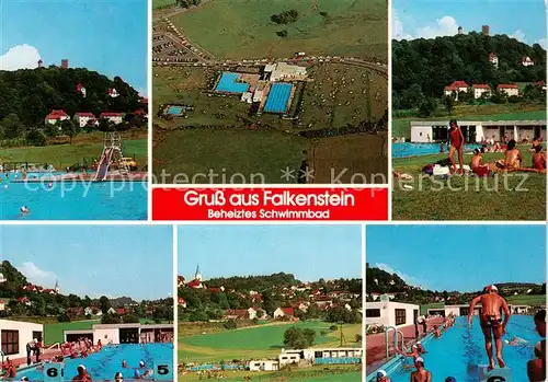 AK / Ansichtskarte  Falkenstein_Bayerischer_Wald Schwimmbad Fliegeraufnahme Panorama 