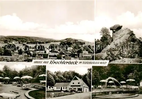 AK / Ansichtskarte  Brochterbeck_Tecklenburg Panorama Klippen Ausflugslokal Franz Springbrunnen 