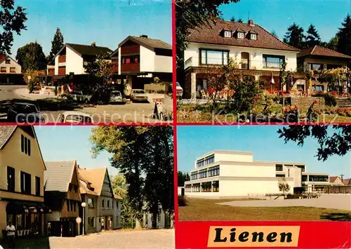 AK / Ansichtskarte  Lienen__Westfalen Hauptstrasse Haus Hubertus Kirchplatz Hauptschule 