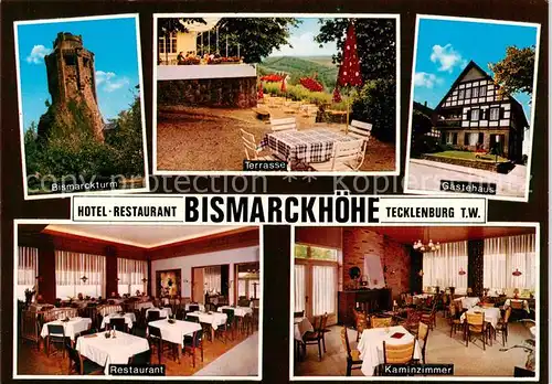 AK / Ansichtskarte 73866510 Tecklenburg Bismarckturm Hotel Restaurant Bismarckhoehe Terrasse Gaestehaus Kaminzimmer Tecklenburg