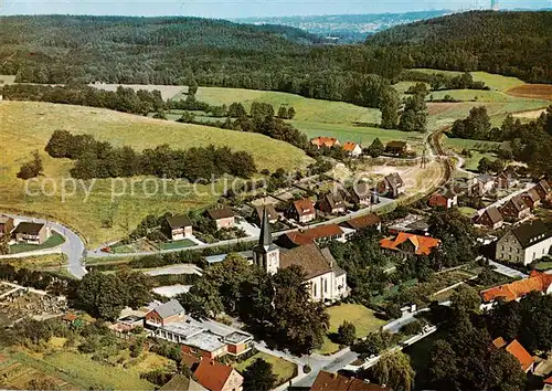 AK / Ansichtskarte  Brochterbeck_Tecklenburg Kath Pfarrkirche St Peter und Paul Fliegeraufnahme 