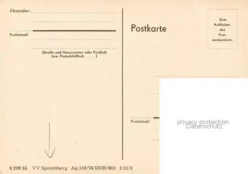 AK / Ansichtskarte  Spremberg_Niederlausitz Ortsmotiv Zeichnung Spremberg_Niederlausitz