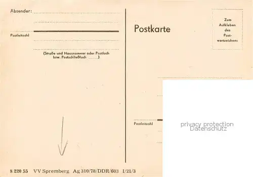 AK / Ansichtskarte 73866530 Spremberg_Niederlausitz Motiv Zeichnung Spremberg_Niederlausitz