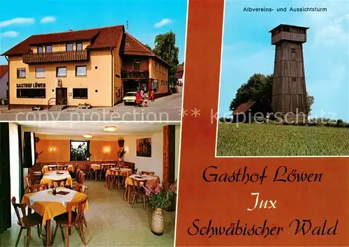 AK / Ansichtskarte 73866535 Jux Gasthof Pension Zum Loewen Gaststube Albvereins und Aussichtsturm Jux
