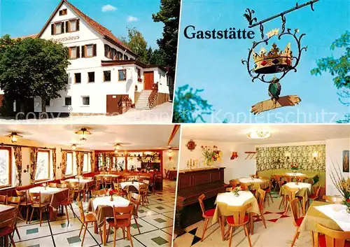 AK / Ansichtskarte  Neuwirtshaus_Alfdorf Gaststaette Krone Gastraeume Wirtshausschild  