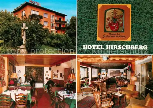 AK / Ansichtskarte  Leutershausen_Hirschberg_Bergstrasse Hotel Hirschberg Gastraeume Leutershausen_Hirschberg