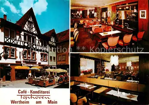 AK / Ansichtskarte 73866563 Wertheim_Main Cafe Konditorei Tonhoven Gastraeume Wertheim Main