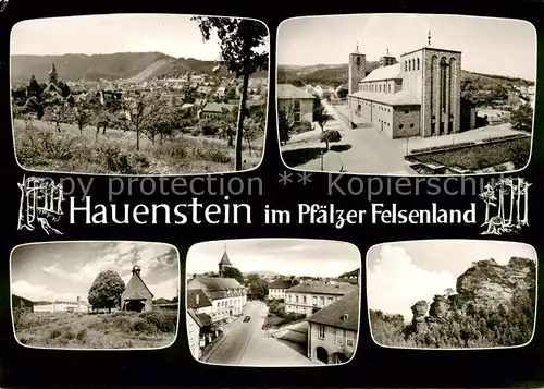 AK / Ansichtskarte 73866567 Hauenstein__Pfalz Panorama Kirche Ortspartien Felsen 