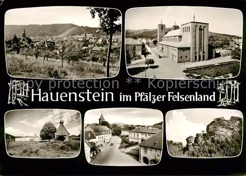 AK / Ansichtskarte  Hauenstein__Pfalz Panorama Kirche Ortspartien Felsen 