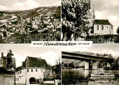 AK / Ansichtskarte  Randersacker Panorama Bergkapelle Partie Autobahnbruecke Main Randersacker