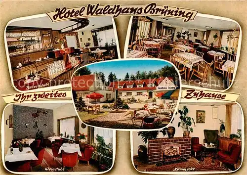 AK / Ansichtskarte 73866592 Bruning Hotel Waldhaus Bauernstube Restaurant Weinstube Kaminecke Bruning