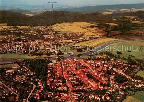 AK / Ansichtskarte  Rinteln_Weser Panorama Blick gegen Klippenturm 