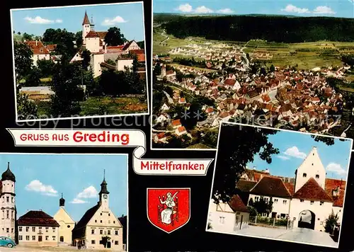 AK / Ansichtskarte 73866660 Greding Kirche Rathaus Stadttor Fliegeraufnahme Greding