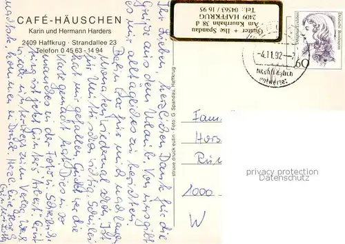 AK / Ansichtskarte  Haffkrug_Scharbeutz_Ostseebad Cafe Haeuschen Gastraeume Kuchentheke 