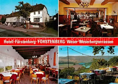 AK / Ansichtskarte 73866675 Fuerstenberg__Weser Hotel Fuerstenberg Weserbergterrassen Gastraeume 