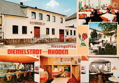 AK / Ansichtskarte  Rhoden_Waldeck Gasthaus Rosengarten Bar Gaststube Kegelbahn Rhoden Waldeck