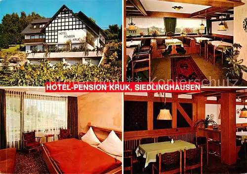 AK / Ansichtskarte 73866693 Siedlinghausen_Winterberg Hotel Pension Kruk Gastraeume Zimmer 