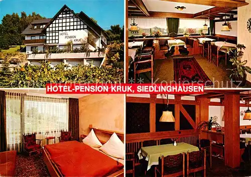 AK / Ansichtskarte  Siedlinghausen_Winterberg Hotel Pension Kruk Gastraeume Zimmer 