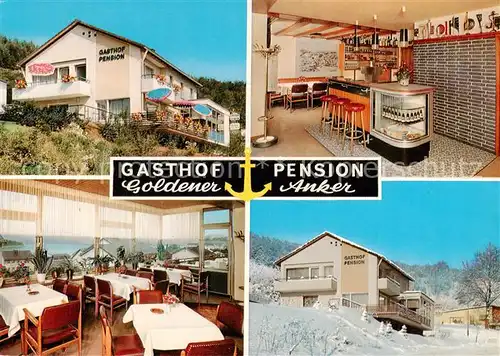 AK / Ansichtskarte 73866695 Sondern_Olpe_NRW Gasthof Pension Goldener Anker Bar Gaststube 