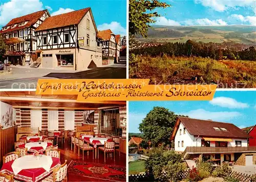 AK / Ansichtskarte 73866708 Herleshausen Gasthaus Fleischerei Schneider Gaststube Panorama Herleshausen