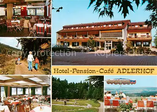 AK / Ansichtskarte  Straubenhardt Hotel Pension Adlerhof Gastraeume Terrasse Waldweg Spielplatz Straubenhardt