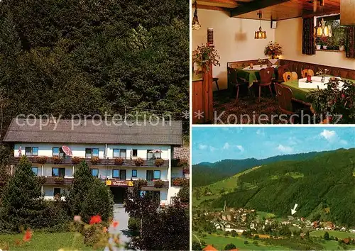 AK / Ansichtskarte  Oberharmersbach Pension Waldfrieden Gaststube Panorama Oberharmersbach