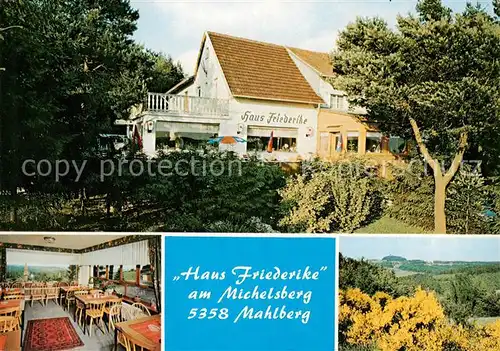 AK / Ansichtskarte 73866721 Mahlberg_Bad_Muenstereifel Haus Friederike Gastraum Mahlberg_Bad_Muenstereifel