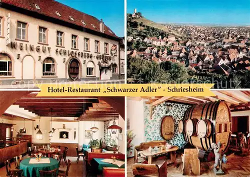 AK / Ansichtskarte 73866736 Schriesheim Hotel Restaurant Schwarzer Adeler Gastube Weinfass Panorama Schriesheim