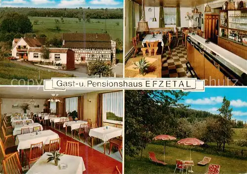 AK / Ansichtskarte 73866743 Voelkershain Gast und Pensionshaus Efzetal Gastraeume Gartenterrasse Voelkershain