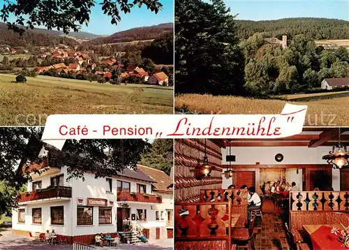 AK / Ansichtskarte  Wallenstein Panorama Burg Cafe Pension Lindenmuehle Gaststube Panorama Wallenstein